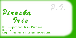 piroska iris business card